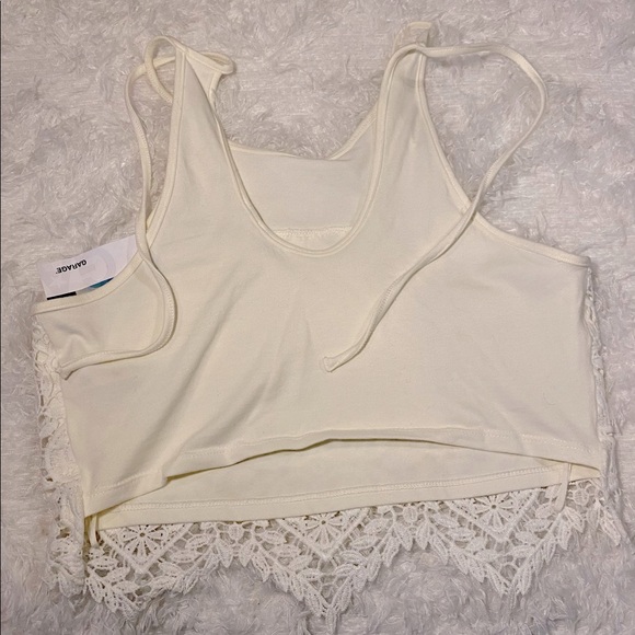 lace crop top with tie - Picture 2 of 3